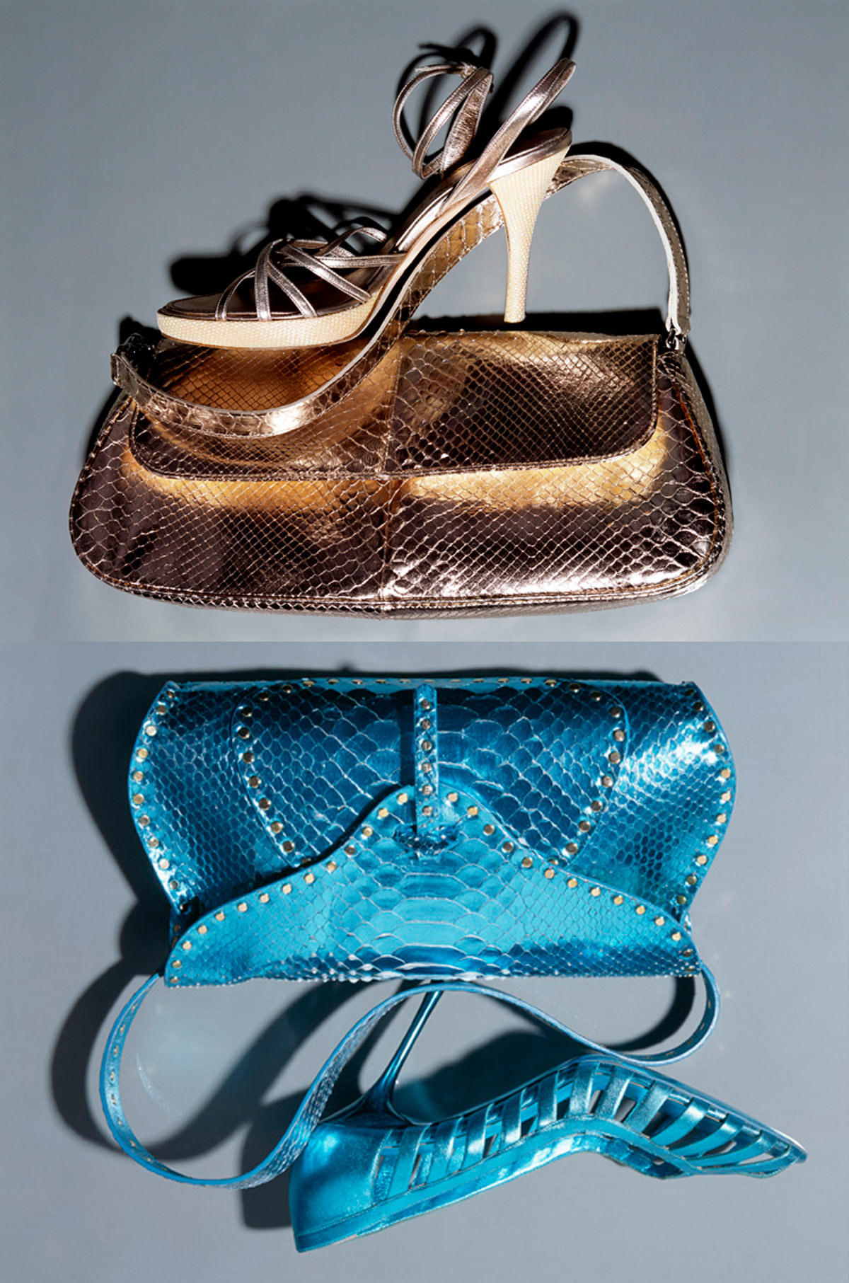 David Mellor glass candleholder with stacking tumblers, champagne glass and bowl.